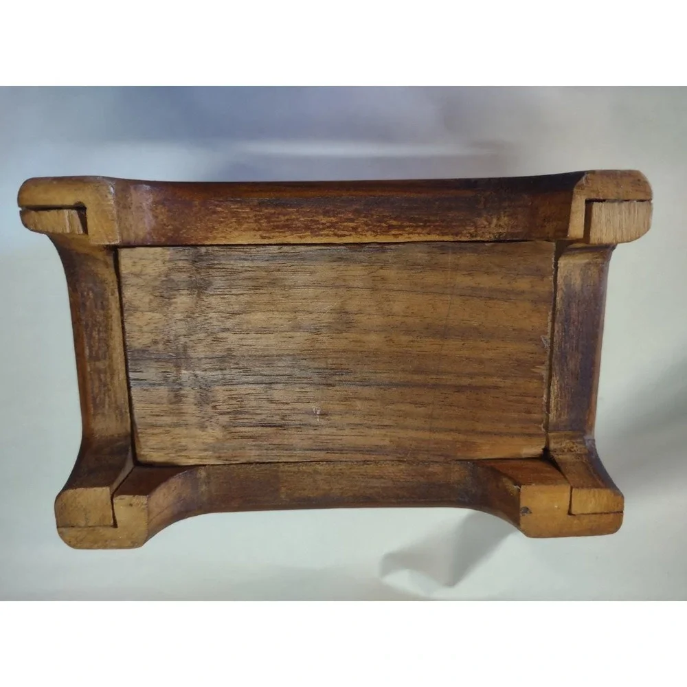 Vintage Wooden Recipe Box No Recipes Thick Wood Country Kitchen Decor